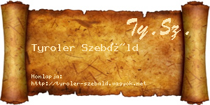 Tyroler Szebáld névjegykártya
